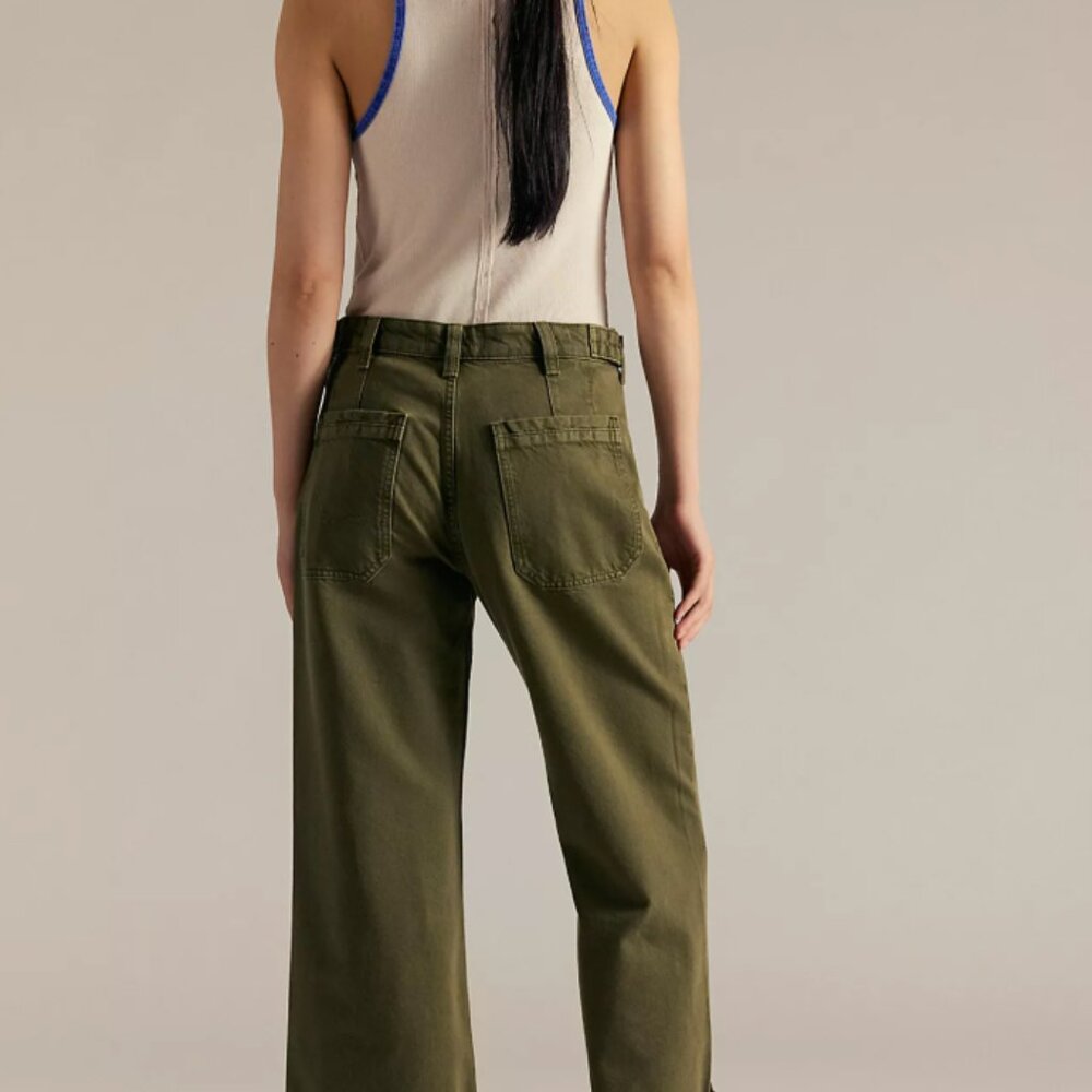 Free People We The Free Palmer Cuffed Jeans, Greenery, 29 - Picture 2 of 7
